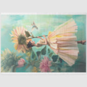 Zonnebloem Sanctuary Elegant Lady Fantasy Portret Tissuepapier (Voorkant)