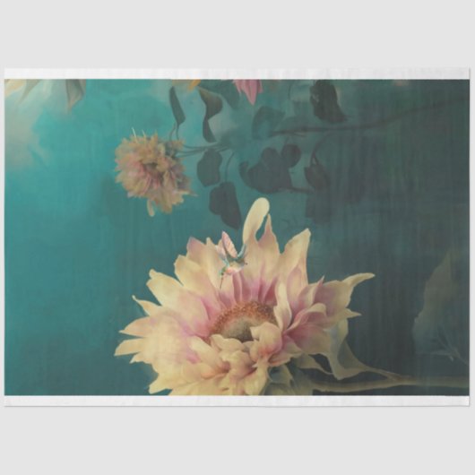 Zonnebloem Sanctuary Hummingbird & Floral Tissuepapier (Voorkant)