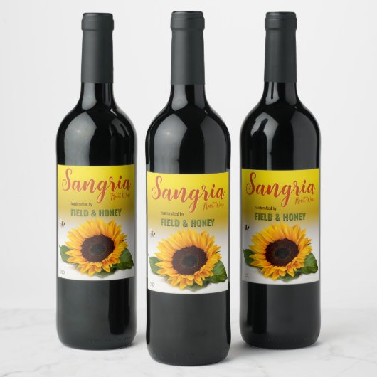 Zonnebloem Sangria Fruit Wine Label Wijn Etiket (Flessen)