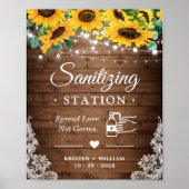 Zonnebloem Sanitizing Station Sign. Poster (Voorkant)