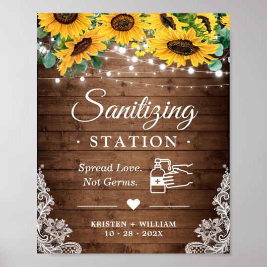 Zonnebloem Sanitizing Station Sign. Poster (Voorkant)