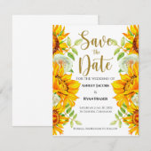 Zonnebloem Save The Date (Voorkant / Achterkant)