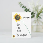 Zonnebloem Save the Date Aankondiging (Staand voorkant)