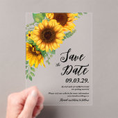 Zonnebloem Save the date-herinneringskaart voor he Acryl Uitnodigingen (Insitu (Draagbaar))