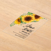Zonnebloem Save the date-herinneringskaart voor he Acryl Uitnodigingen (Laagn)