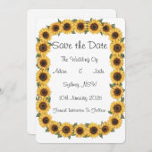 Zonnebloem save the date kaart (Voorkant / Achterkant)