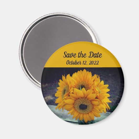 Zonnebloem Save the Date Zonnebloemen Evenement Fa Magneet (Voorkant / Achterkant)