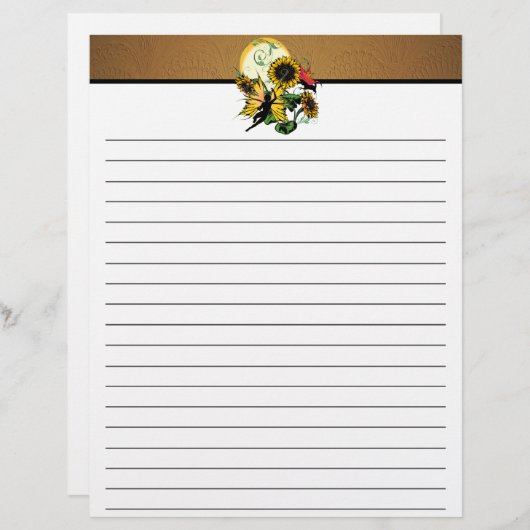 Zonnebloem Schaduw Fairy and Cosmic Cat Briefhoofd (Voorkant / Achterkant)