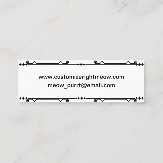 Zonnebloem Schaduw Fairy and Cosmic Cat Mini Visitekaartje (Achterkant)