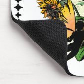 Zonnebloem Schaduw Fairy and Cosmic Cat Muismat (Hoek)