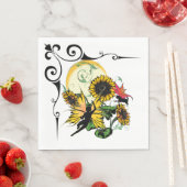 Zonnebloem Schaduw Fairy and Cosmic Cat Servetten (Insitu)