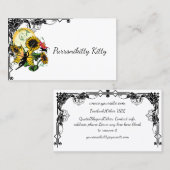 Zonnebloem Schaduw Fairy and Cosmic Cat Visitekaartje (Voorkant / Achterkant)