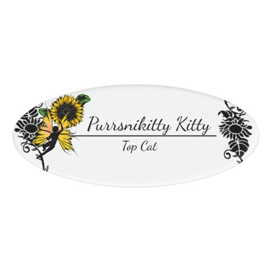Zonnebloem Schaduwfee Naambadge (Voorkant)