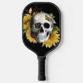 Zonnebloem Schatje op zwart Pickleball Paddle (Voorkant)