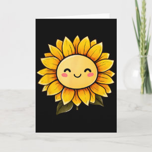 Zonnebloem Schattig Bloemig Gelukkig Bloem Grappig Kaart