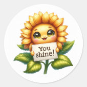 Zonnebloem Schattige Stickers (Voorkant)