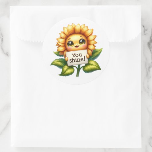 Zonnebloem Schattige Stickers (Tas)