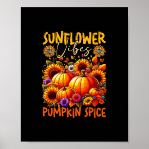 Zonnebloem Schattige Trillingen Pompoen Kruiden Th Poster