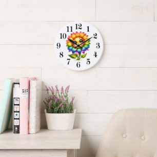 Zonnebloem Schattige Wandklok