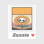 Zonnebloem schedel Sticker (Vel)