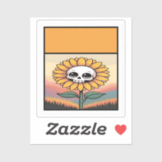 Zonnebloem schedel Sticker