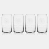 Zonnebloem schets gepersonaliseerde bruiloft blikvorm glas (Achterkant)