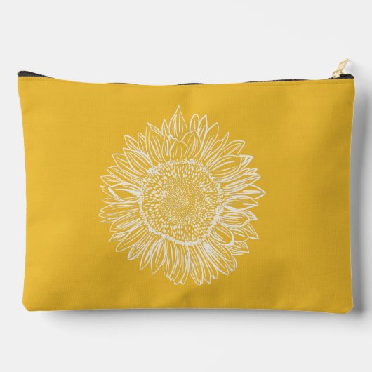 Zonnebloem schets moderne aangepaste naam etui (Achterkant)