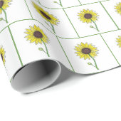 Zonnebloem schets op wit cadeaupapier (Rol Hoek)