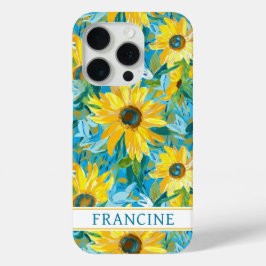 Zonnebloem Schilderen Monogram iPhone 15 Pro Case