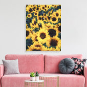 Zonnebloem schilderij kunst - Verpakt canvas Afdruk (Insitu (Woonkamer))