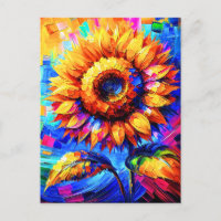 Zonnebloem Schilderij Levendige Kleuren Zonnebloem