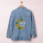 Zonnebloem schilderij mevrouw bruids bruiloft gewo denim jacket (Hangar)