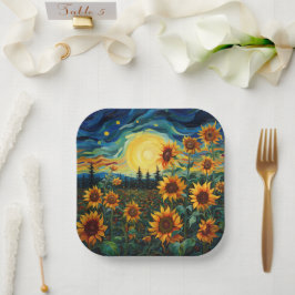 Zonnebloem Schilderij Van Gogh Papieren Bordje