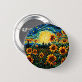 Zonnebloem Schilderij Van Gogh Ronde Button 5,7 Cm (Voorkant /achterkant)