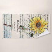 Zonnebloem  schilderij van waterverf badhanddoek (Badhanddoek)