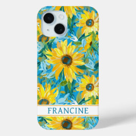 Zonnebloem Schildering Monogram iPhone 15 Case
