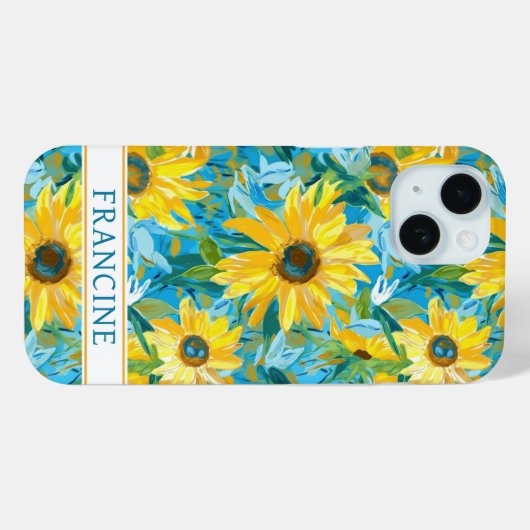 Zonnebloem Schildering Monogram Case-Mate iPhone Case (Achterkant (horizontaal))