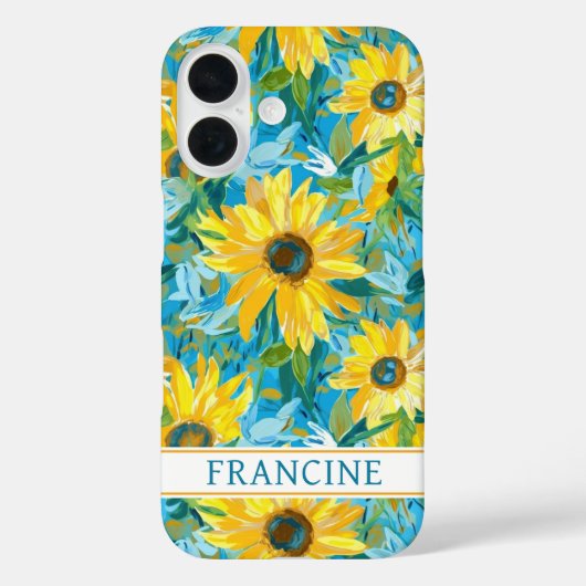 Zonnebloem Schildering Monogram Case-Mate iPhone Case (Achterkant)