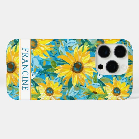 Zonnebloem Schildering Monogram Case-Mate iPhone Case (Achterkant (horizontaal))