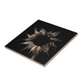 Zonnebloem - Schone unieke kleuren Tegeltje (Zijkant)