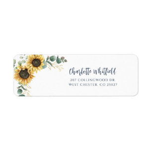 Zonnebloem Schrift Retouradres Etiket