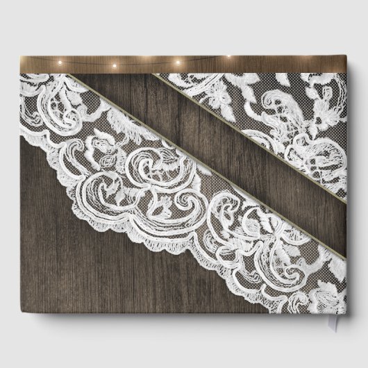 Zonnebloem Schuur Hout en Kant Bruiloft Gastenboek (Achterkant)