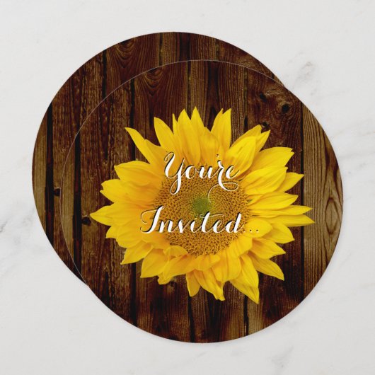 Zonnebloem Schuur Hout Land Verjaardag/Feest Kaart (Voorkant / Achterkant)