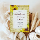 Zonnebloem Script Baby Shower Uitnodiging