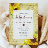 Zonnebloem Script Baby Shower Uitnodiging