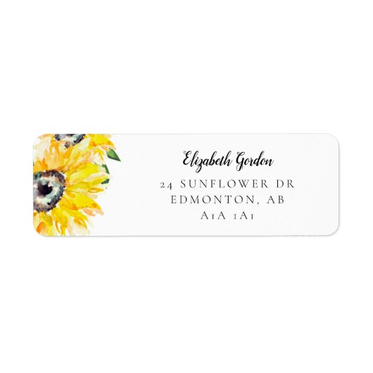 Zonnebloem Script Elegant Eenvoudig Chic Modern Etiket (Voorkant)