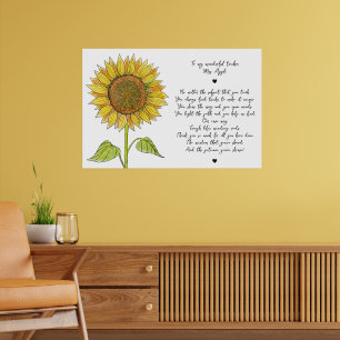 Zonnebloem & Script-waardetempo voor leraar Poster