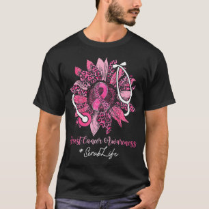 Zonnebloem scrub leven roze lint borstkanker t-shirt
