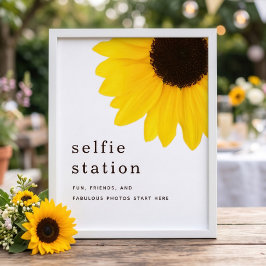 Zonnebloem Selfie Station Bord 18e Verjaardagsfees Poster
