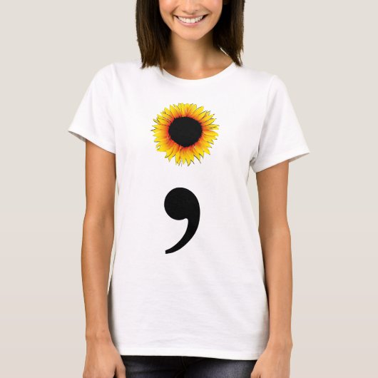 Zonnebloem Semicolon T-shirt (Voorkant)